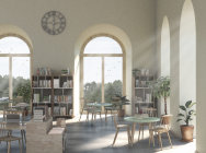 Innenraumperspektive Bibliothek von Vivien Schüer