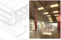 Schnittisometrie Multifunktionshalle von Till Watzlawik