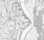 Lageplan Entwurfsgebiet 'Gjenopplive Smelteverket' von Milena Nitsche